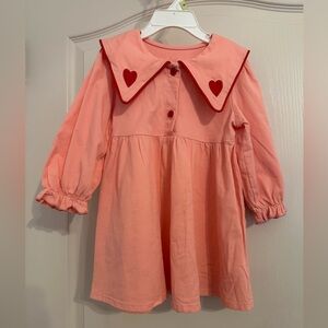 Pink Dress with Heart Accents